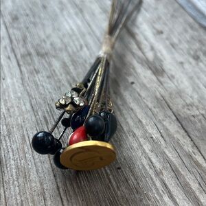 Vintage Hat Pin Collection with Gold and Black Accents